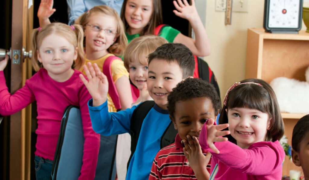 Enfants dans un service de garde