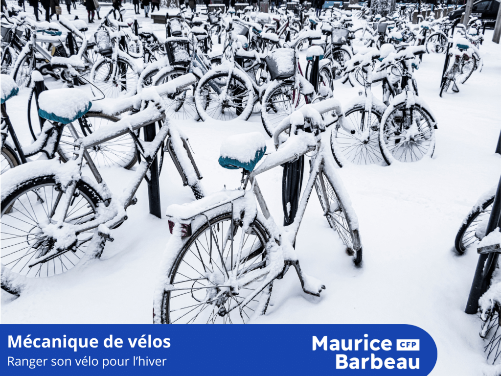 Vélos sous la neige