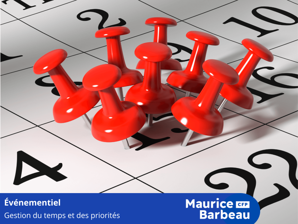 Punaises sur la date d'un calendrier